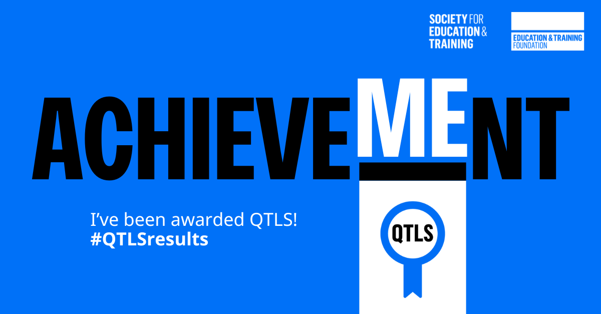 Achievement. I've been awarded QTLS! #QTLSresults