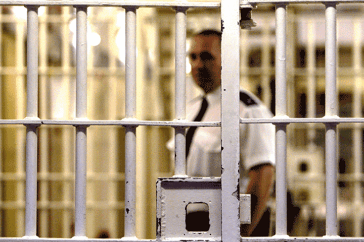 Police officer in a prison